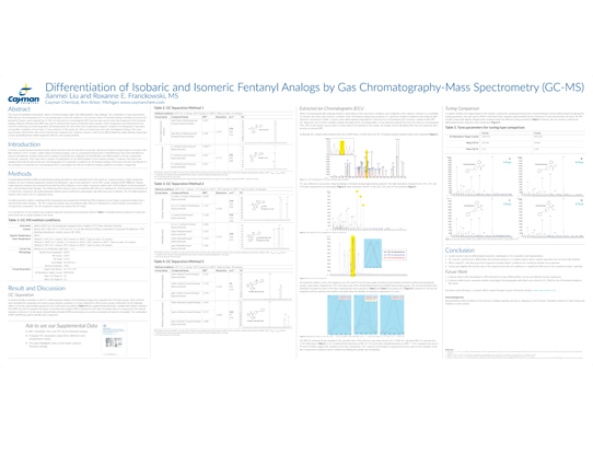 <p>​Differentiation of Isobaric and Isomeric Fentanyl Analogs by Gas Chromatography-Mass Spectrometry (GC-MS)<br></p>